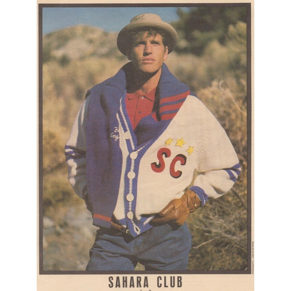 Vintage 1986 Sahara Club Print Ad Western Preppy Fashion Americana Desert Style